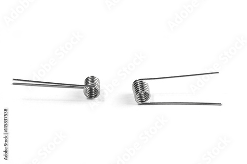 two coils are opposite each other isolated on white background