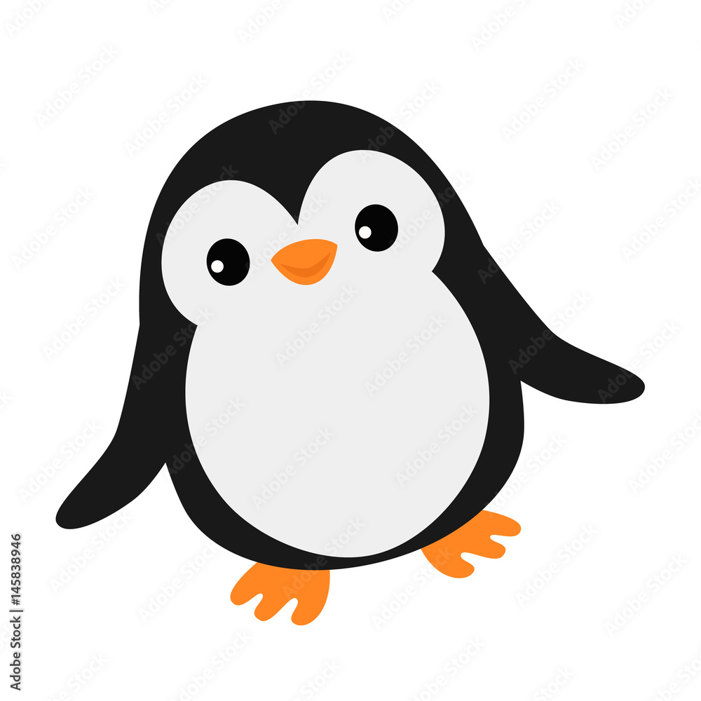 Naklejka premium Simple happy penguin