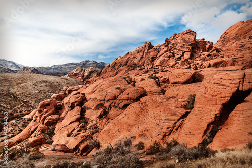 Scenic Landscape of Red Rocks in desert of southern Nevada, USA