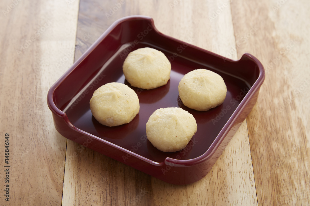 Fish ball in tray for shabushabu