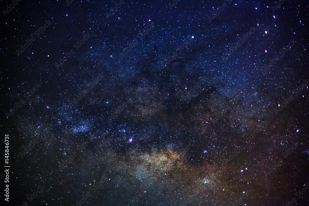 Fototapeta premium The center of the milky way galaxy,Long exposure photograph, with grain.