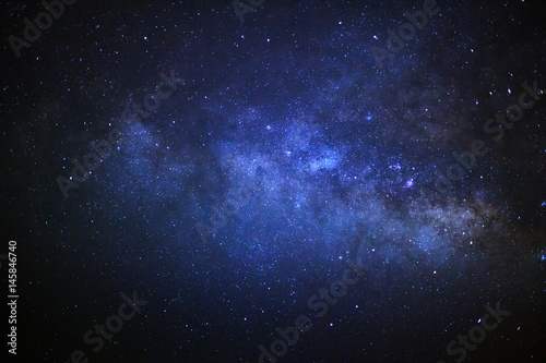 Close up of the milky way galaxy,Long exposure photograph, with grain.