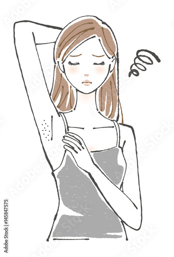 脇　黒ずみ　剃り残し　ぶつぶつ　女性