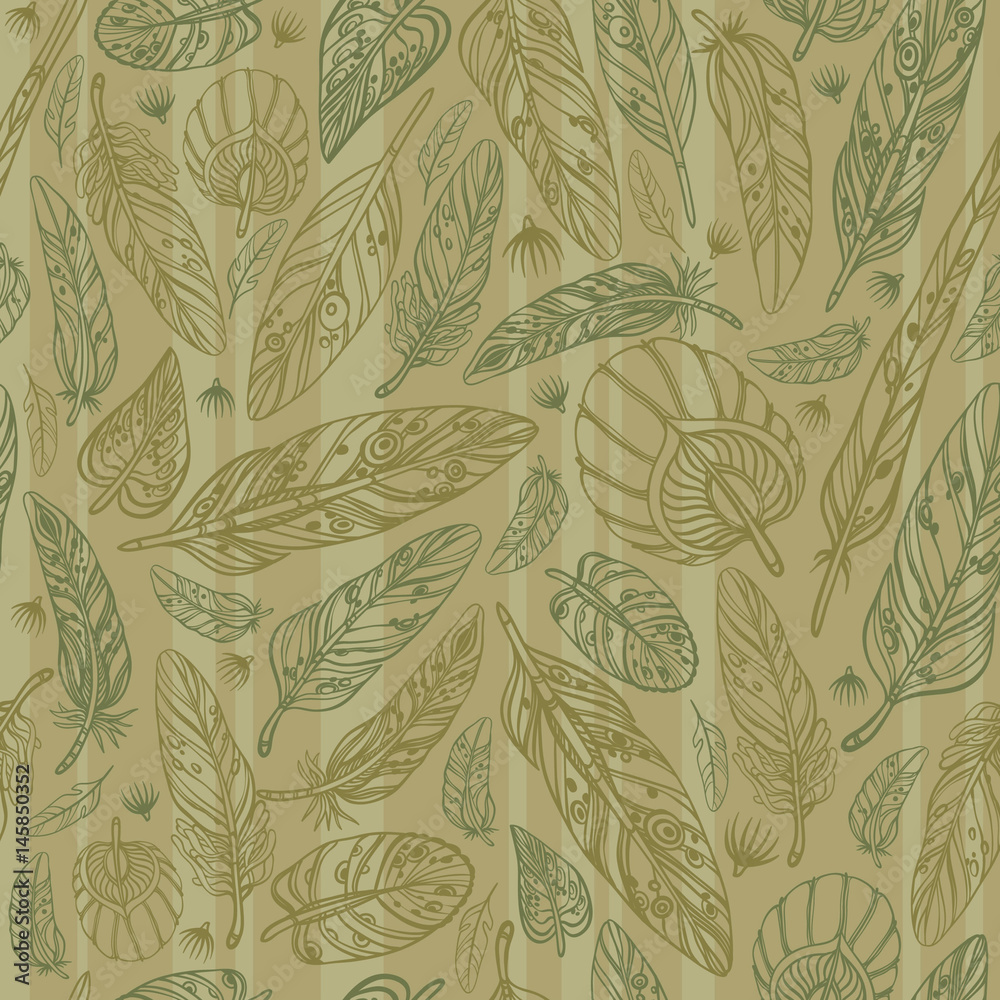 Pattern with feathers