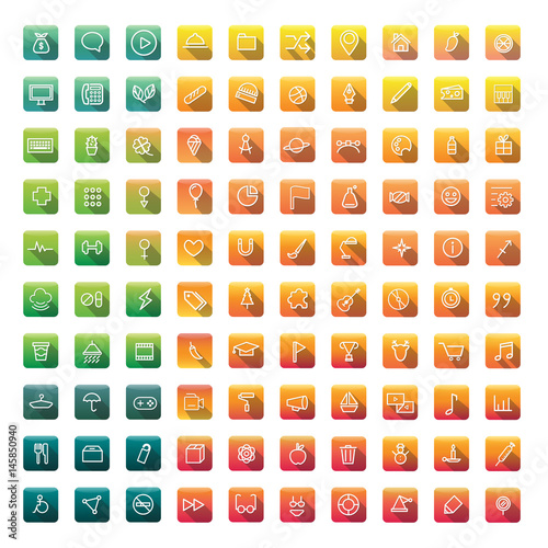 Icon Collection Vector Application Content Concept