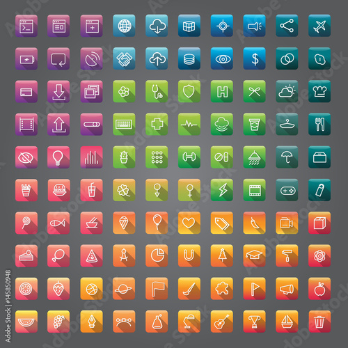 Icon Collection Vector Application Content Concept