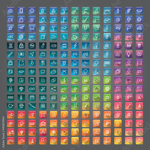 Icon Collection Vector Application Content Concept