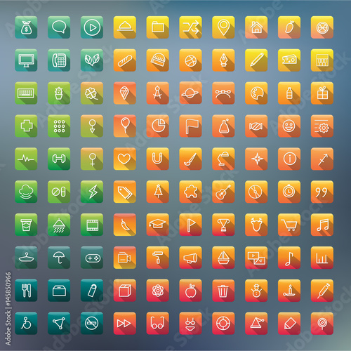Icon Collection Vector Application Content Concept