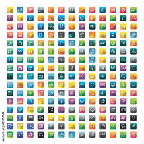 Icon Collection Vector Application Content Concept