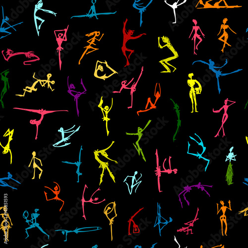 Dancing people, sketch for your design