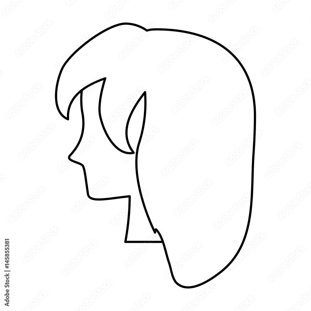 Woman head silhouette icon vector illustration graphic design Woman head silhouette icon vector illustration graphic design