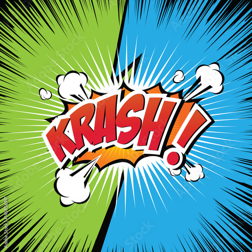krash! Comic Speech Bubble, Cartoon. art and illustration vector file. photo
