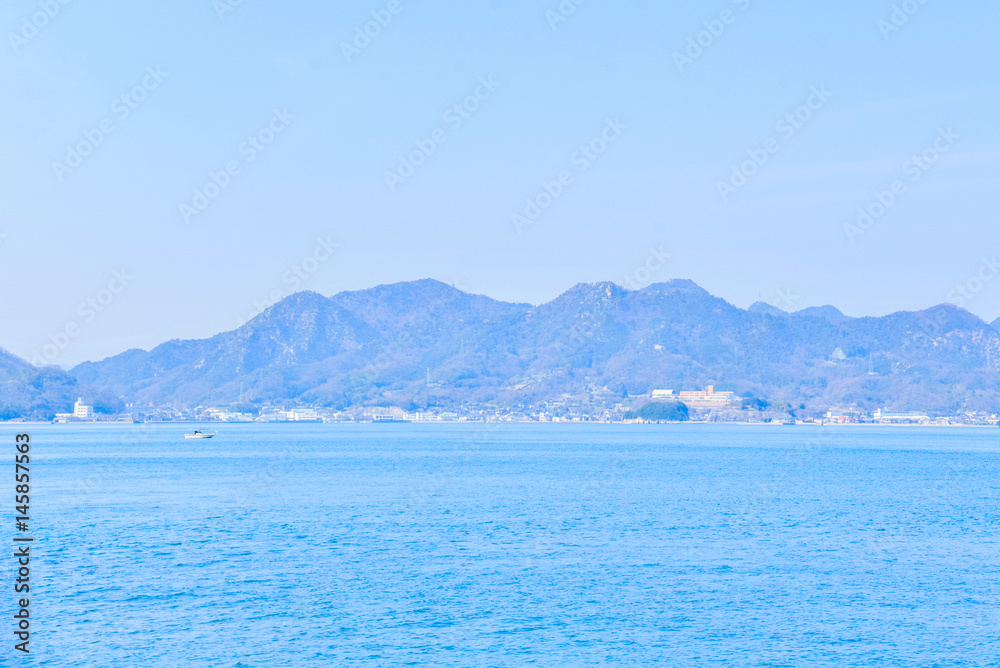 Scenic Nature View Near Okunoshima Island, or Rabbit Island, in Hiroshima Prefecture, Japan