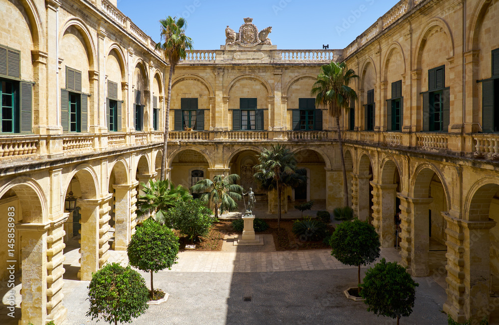 Neptune Courtyard in the Grandmaster's Palace. Valletta. Malta