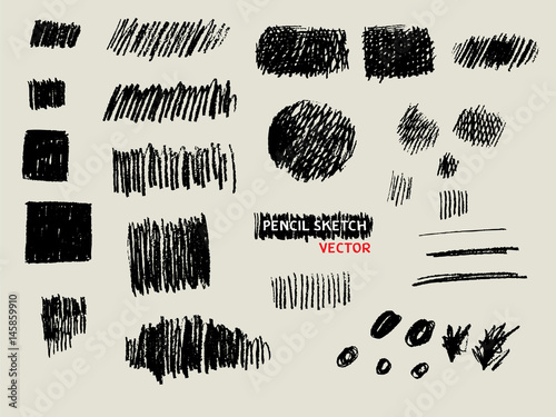 pencil doodle sketch texture background set
