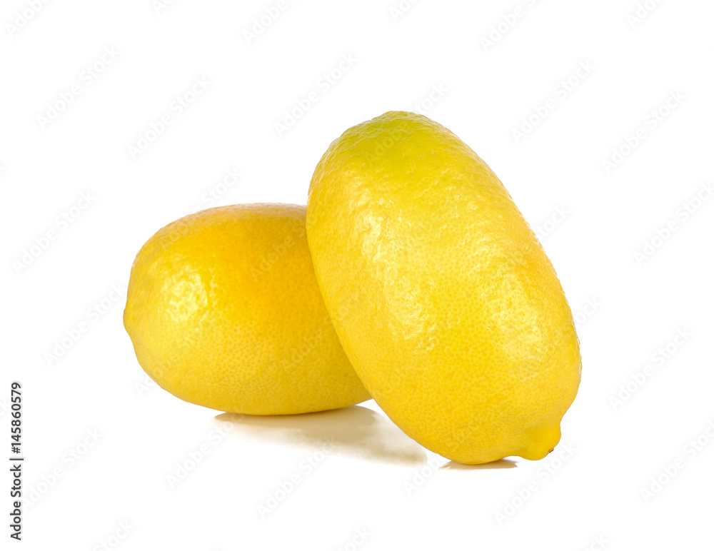 Ripe yellow lemon isolated on white background Ripe yellow lemon isolated on white background