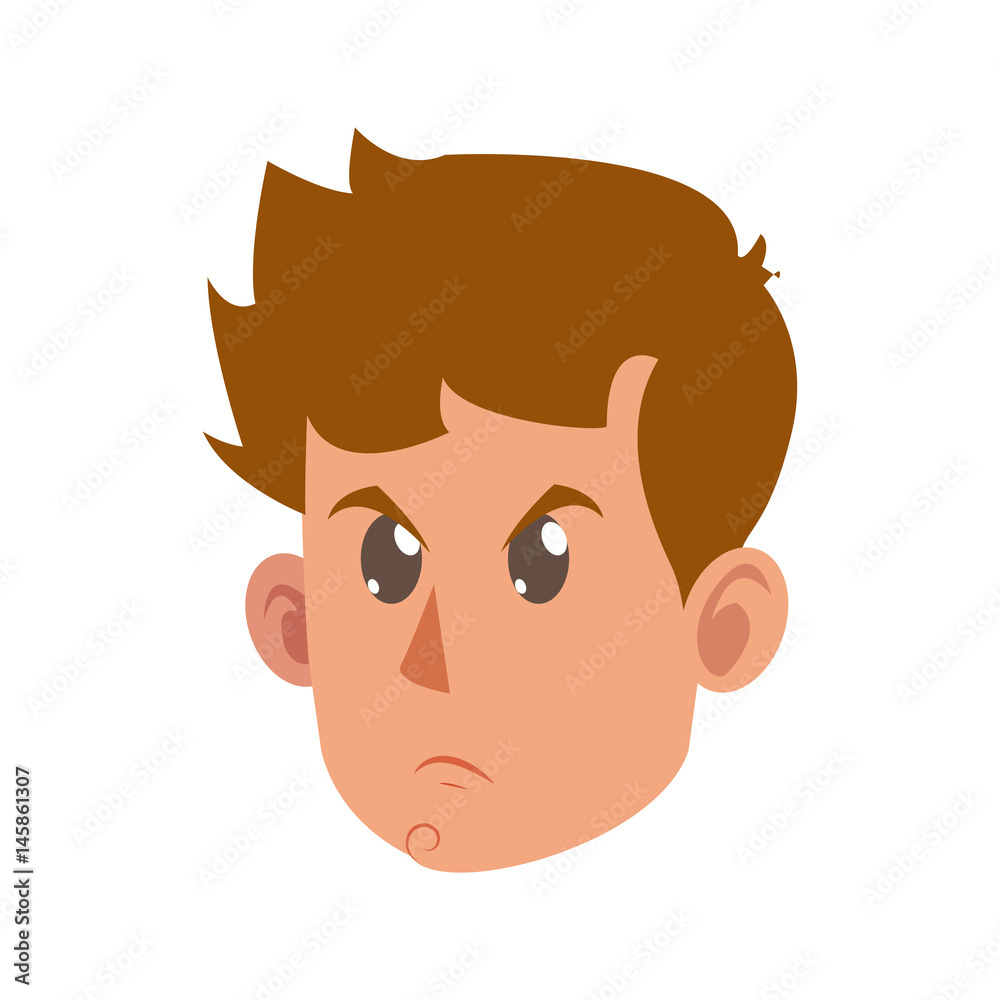 character face head boy angry vector illustration character face head boy angry vector illustration