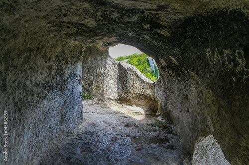 The ancient fortress Eski Kermen near Bakhchisarai village. Crimea, Ukraine. May 2008