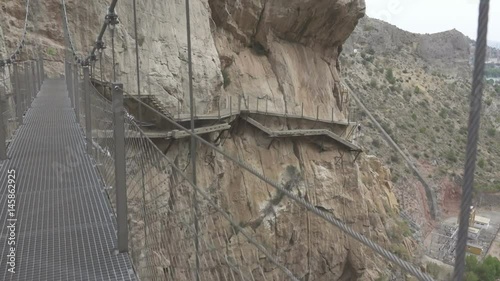 Walking on 'El Caminito del Rey' final bridge