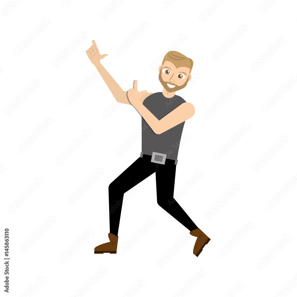 Man celebrating cartoon icon vector illustration graphic design Man celebrating cartoon icon vector illustration graphic design