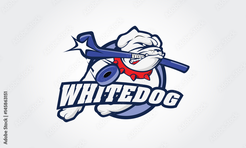 Vecteur Stock White Bulldog Vector Logo Illustration. This is a ice ...