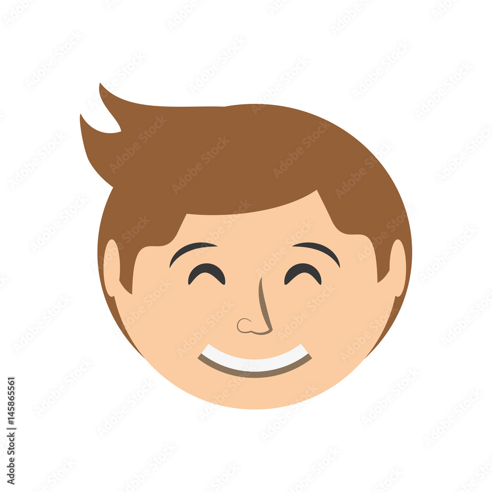 Happy man face cartoon icon vector illustration graphic design