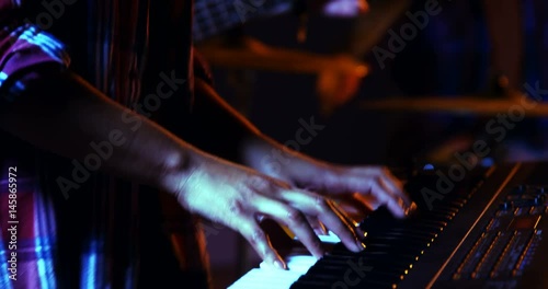 Band performing in studio photo