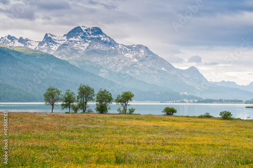Landscape view at lake Silvaplana, St.Moritz, Switzerland. © Wipark