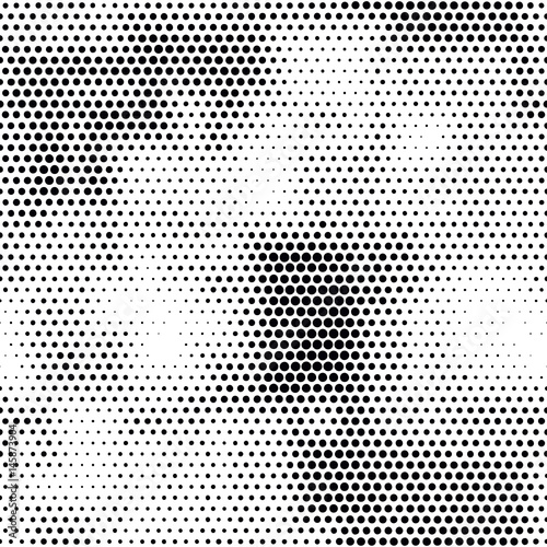 Modern seamless pattern with dots transition halftone