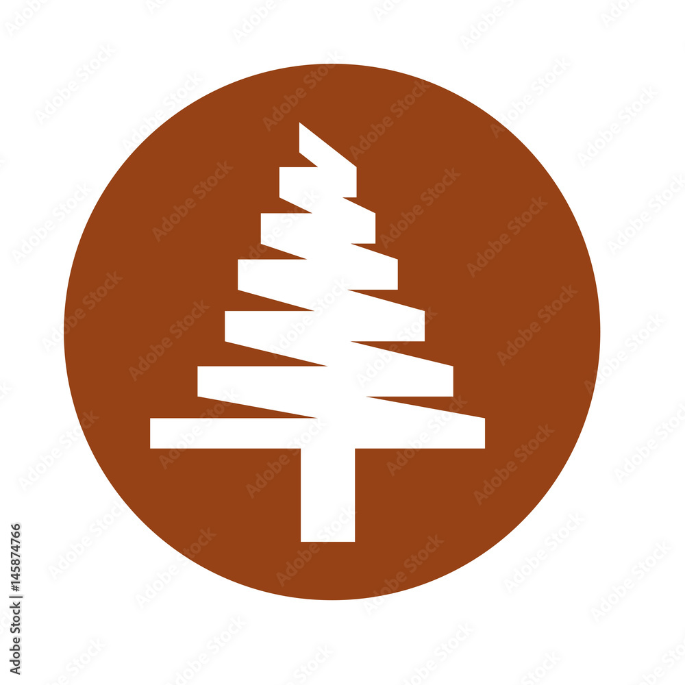 merry christmas pine tree vector illustration design