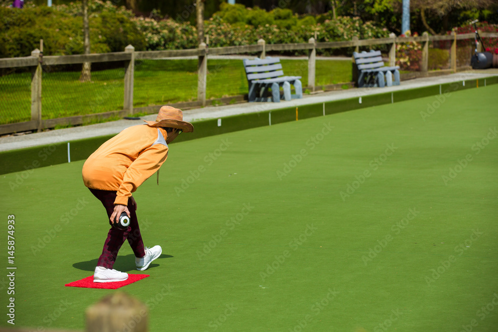 Fototapeta premium Retirement and playing bowling ball 
