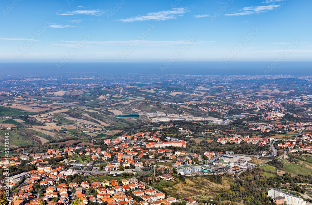 Naklejka premium San Marino and the Apennine Mountains