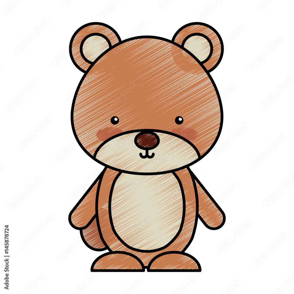 Fototapeta premium cute bear woodland icon vector illustration design
