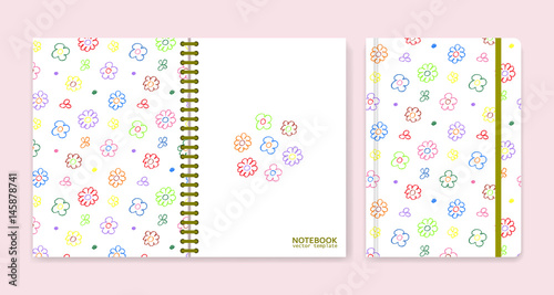 Cover design for notebooks or scrapbooks with wax crayon drawing