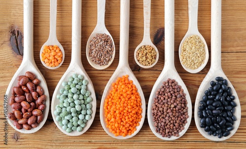 Lentils, peas and beans.