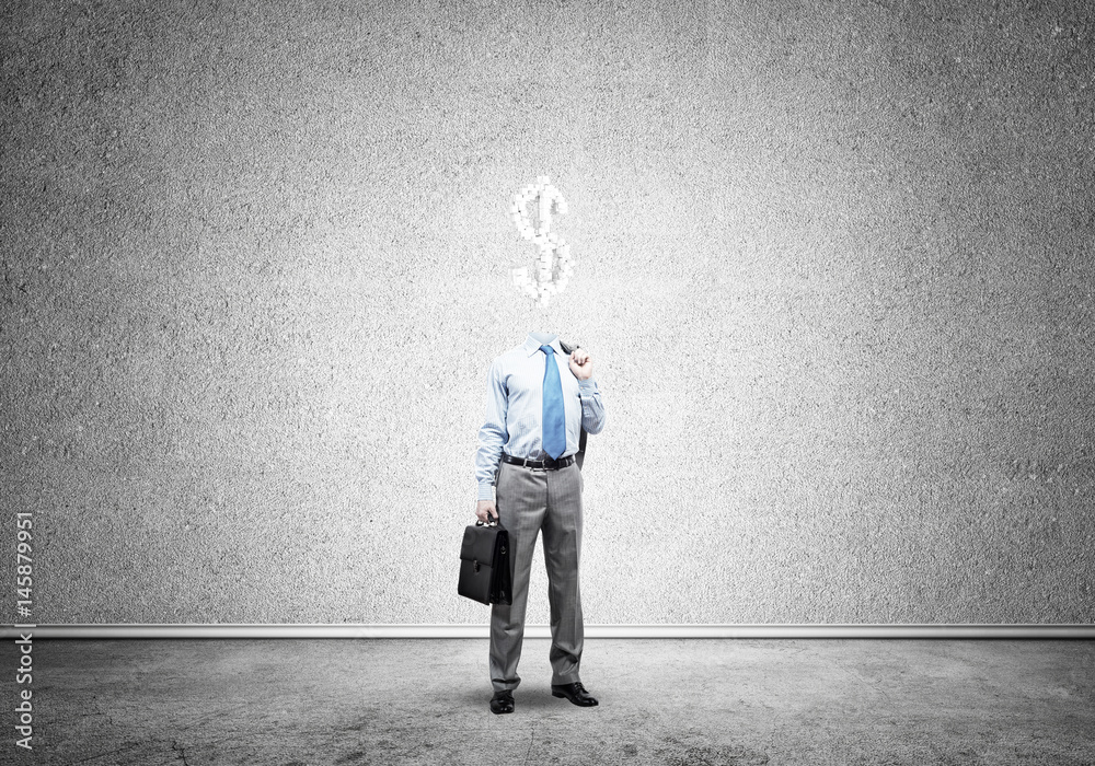 Obraz premium He is always thinking about money