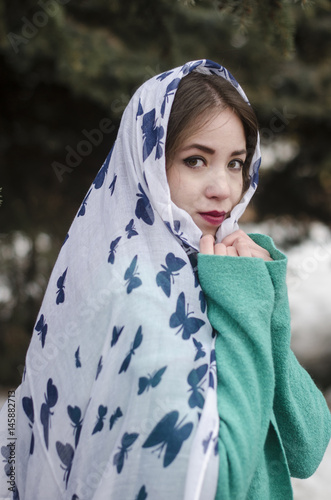 beautiful girl in cardigan