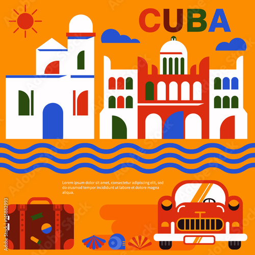 Havana Cuba poster vector