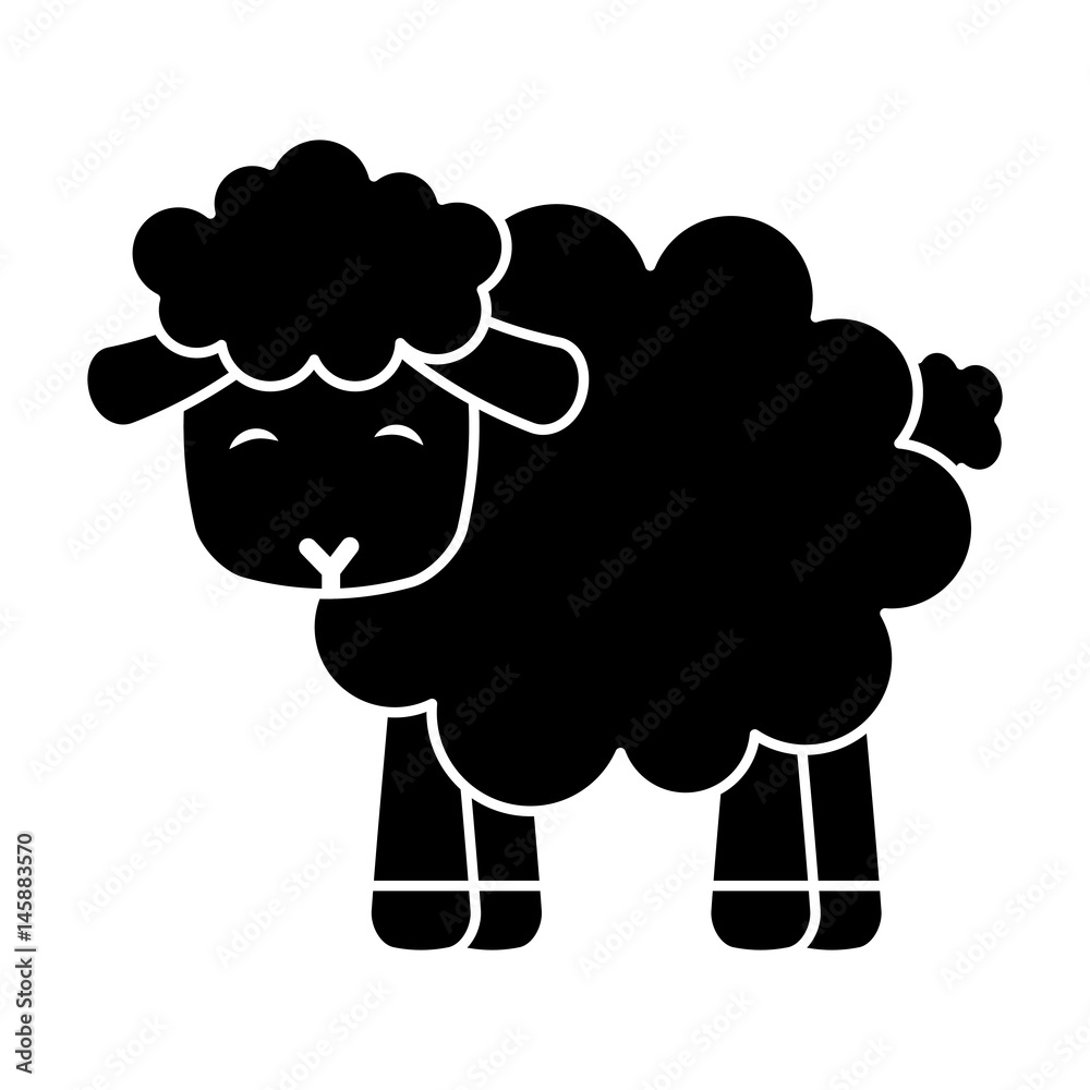 cute sheep manger character vector illustration design