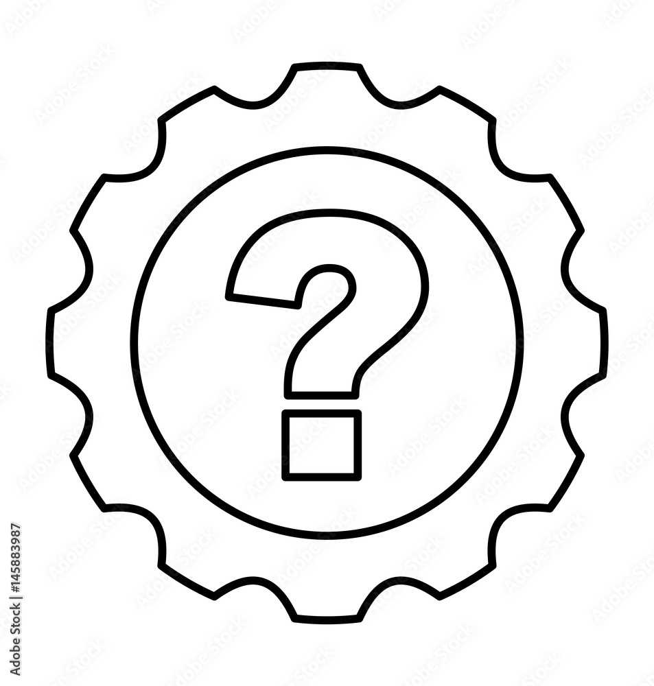gear machine with question isolated icon vector illustration design gear machine with question isolated icon vector illustration design