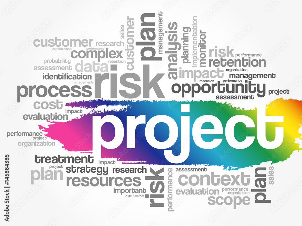 Project word cloud collage, business concept background