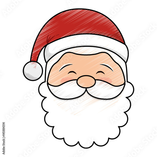 cute santa avatar character vector illustration design