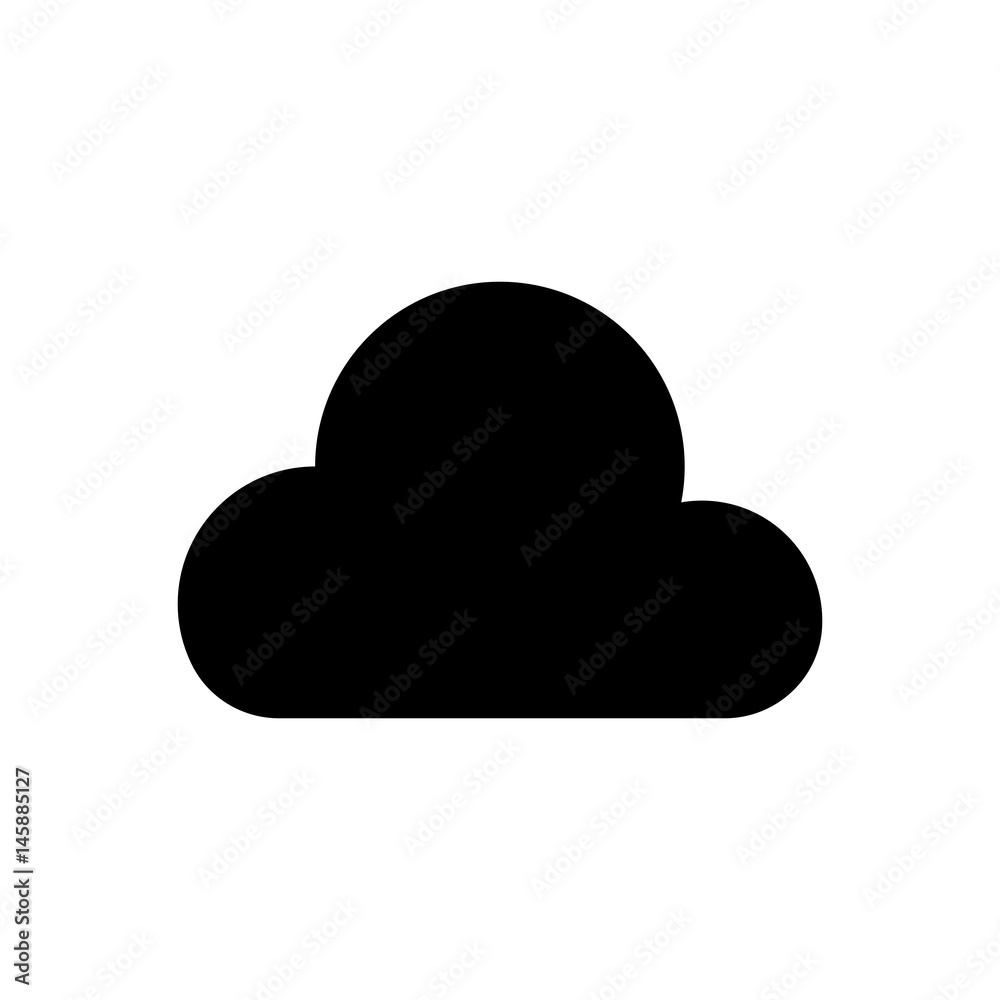 Pictogram cloud icon. Black icon on white background. Pictogram cloud icon. Black icon on white background.
