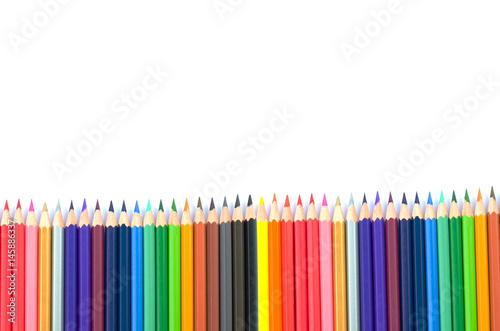 Color pencils isolated on white background.Close up