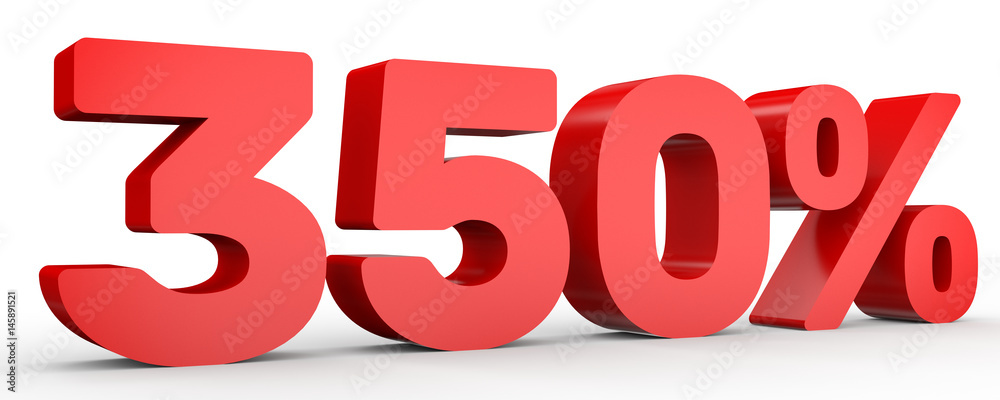 Three hundred and fifty percent. 350 %. 3d illustration. Three hundred and fifty percent. 350 %. 3d illustration.