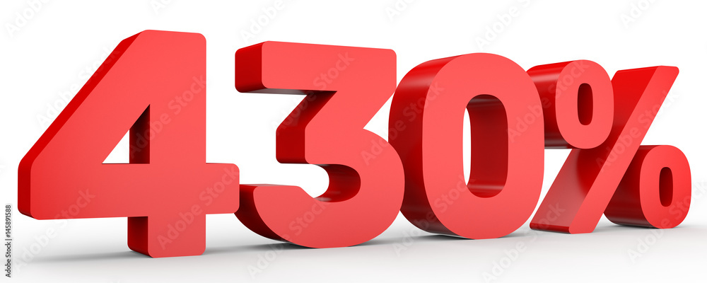 Four hundred and thirty percent. 430 %. 3d illustration. Four hundred and thirty percent. 430 %. 3d illustration.