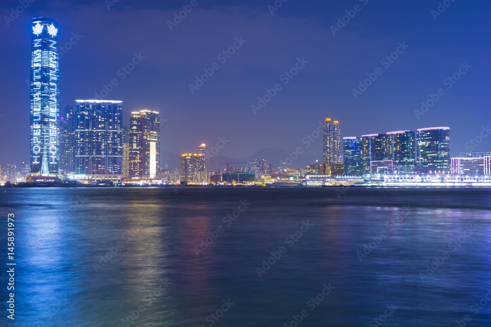 Hong Kong, Kowloon side building skyline. Hong Kong, Kowloon side building skyline.