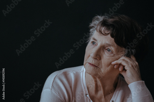 Worried senior woman