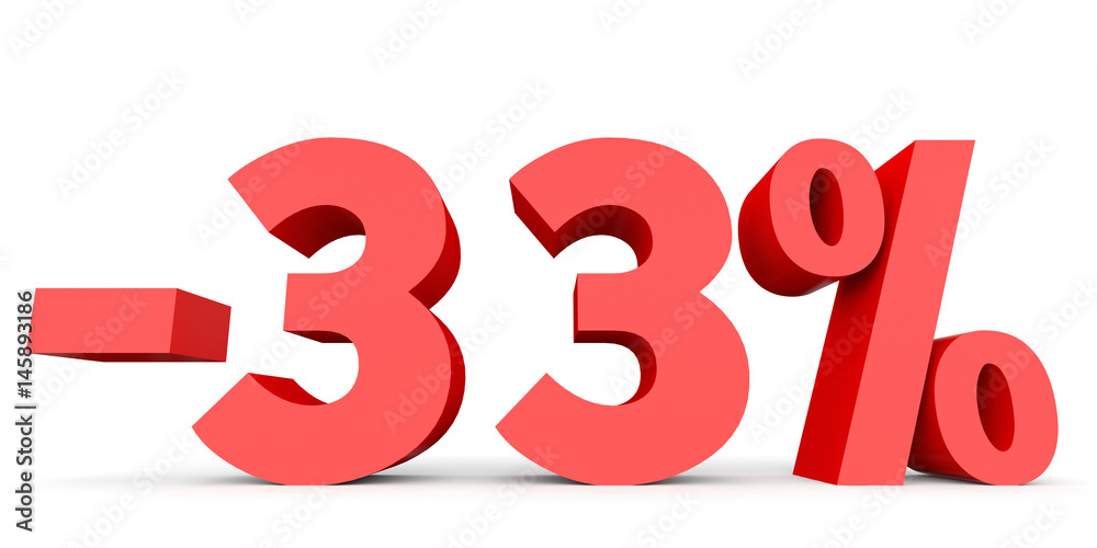 Minus thirty three percent. Discount 33 %.