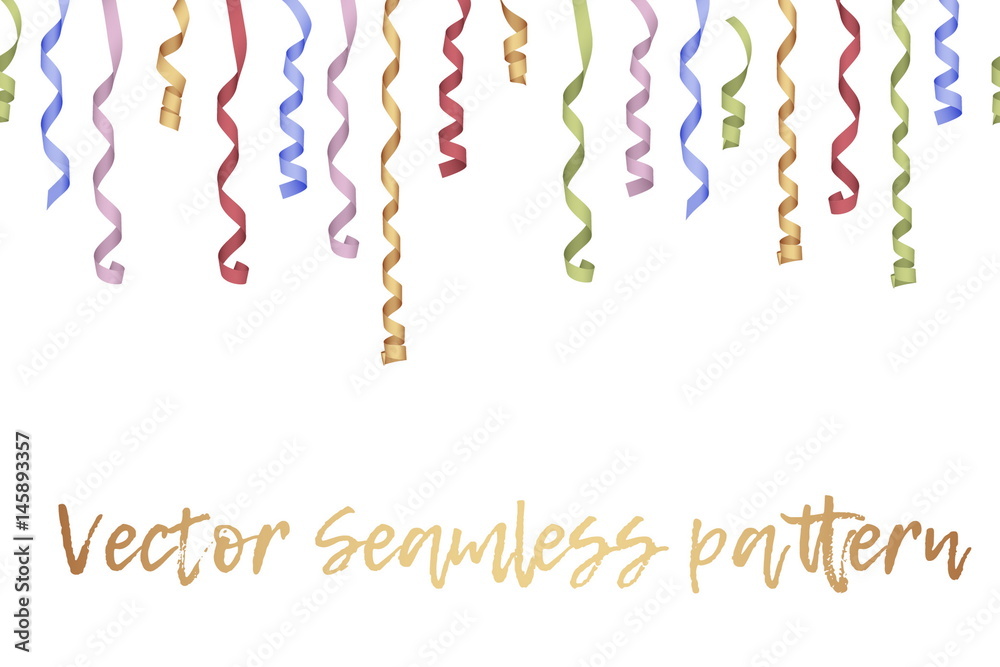 Curly golden paper ribbon pattern Curly golden paper ribbon pattern